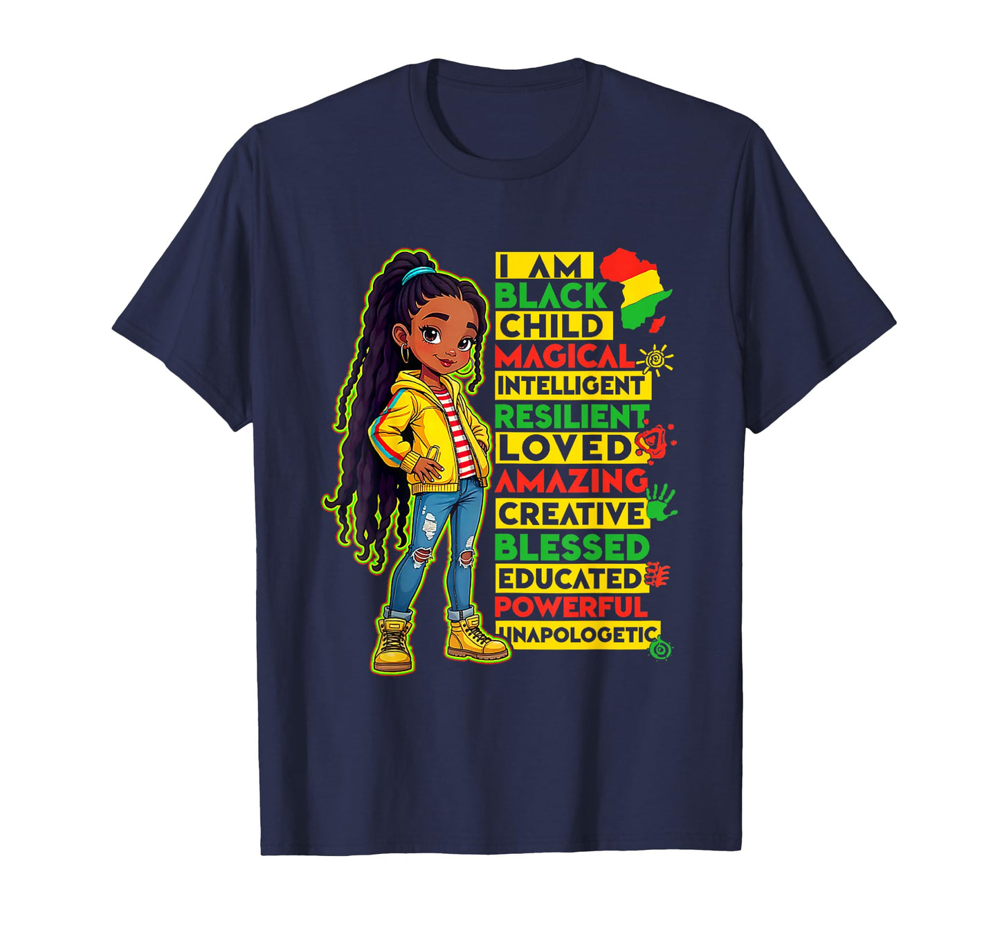 African American Girls Kids T-Shirt