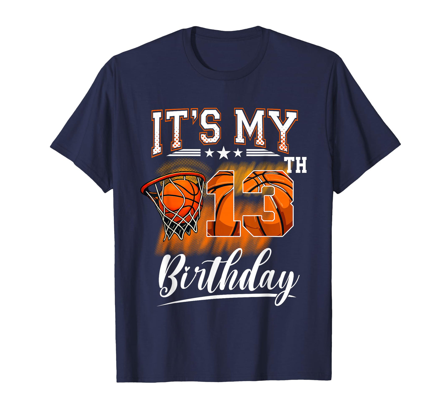 It's My 13th Birthday Basketball Theme 13 Years Old Birthday T-Shirt