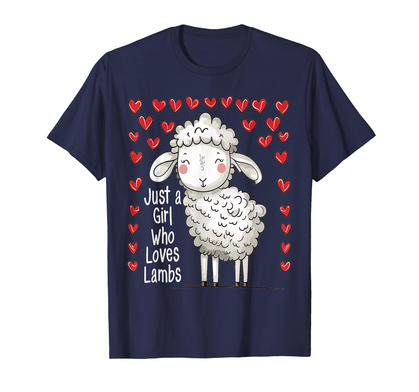 Cute Lamb Lovers Gift For Girls Just A Girl Who Loves Lambs T-Shirt