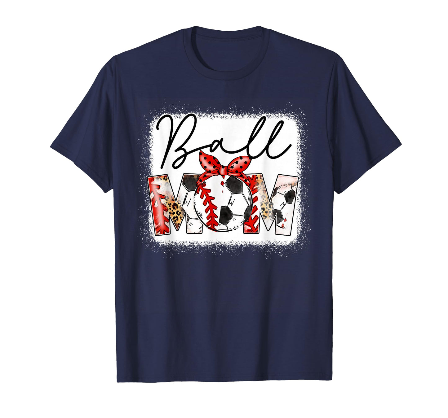 Mom Of Both Heart Soccer Baseball Sports Mom Mother's Day T-Shirt