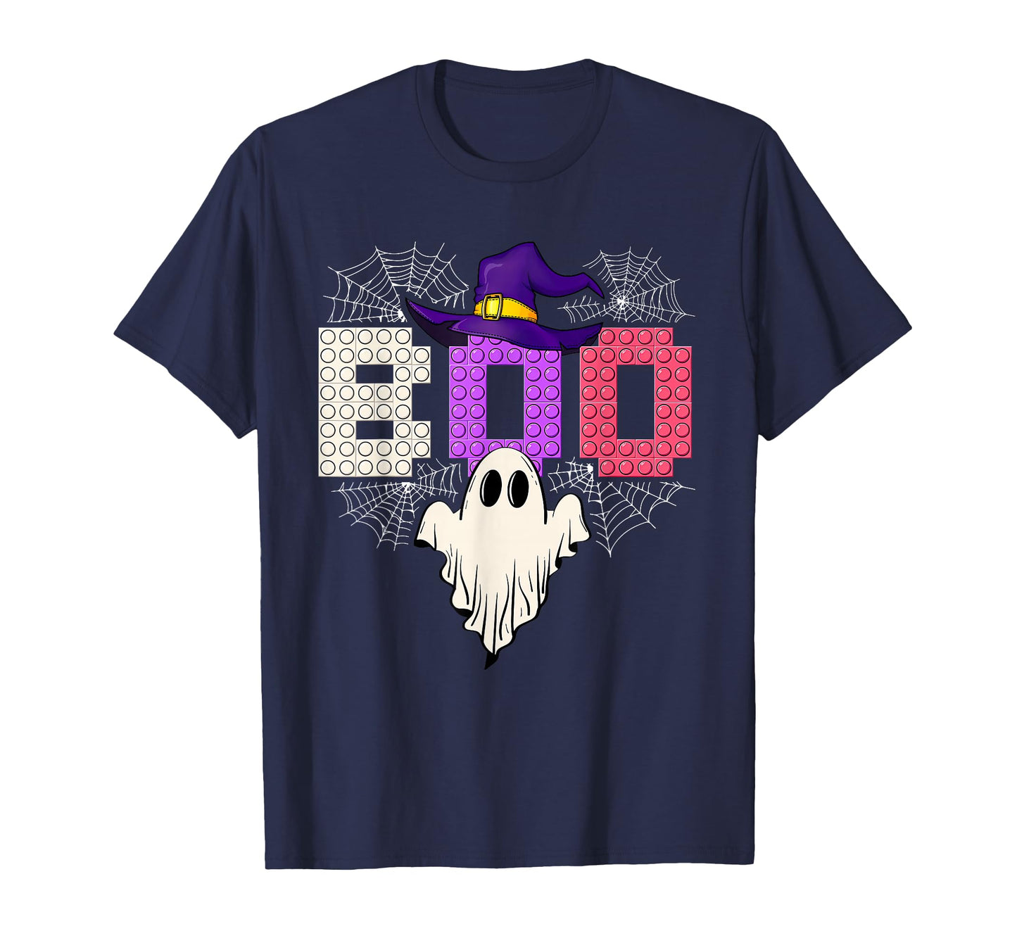 Halloween Boo Ghost Master Builder Blocks Building Boy Kids T-Shirt