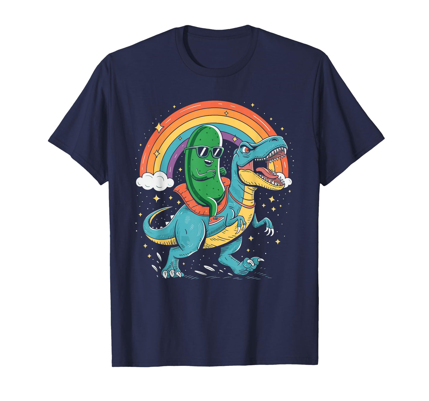 Pickle Riding Dinosaur T-Shirt