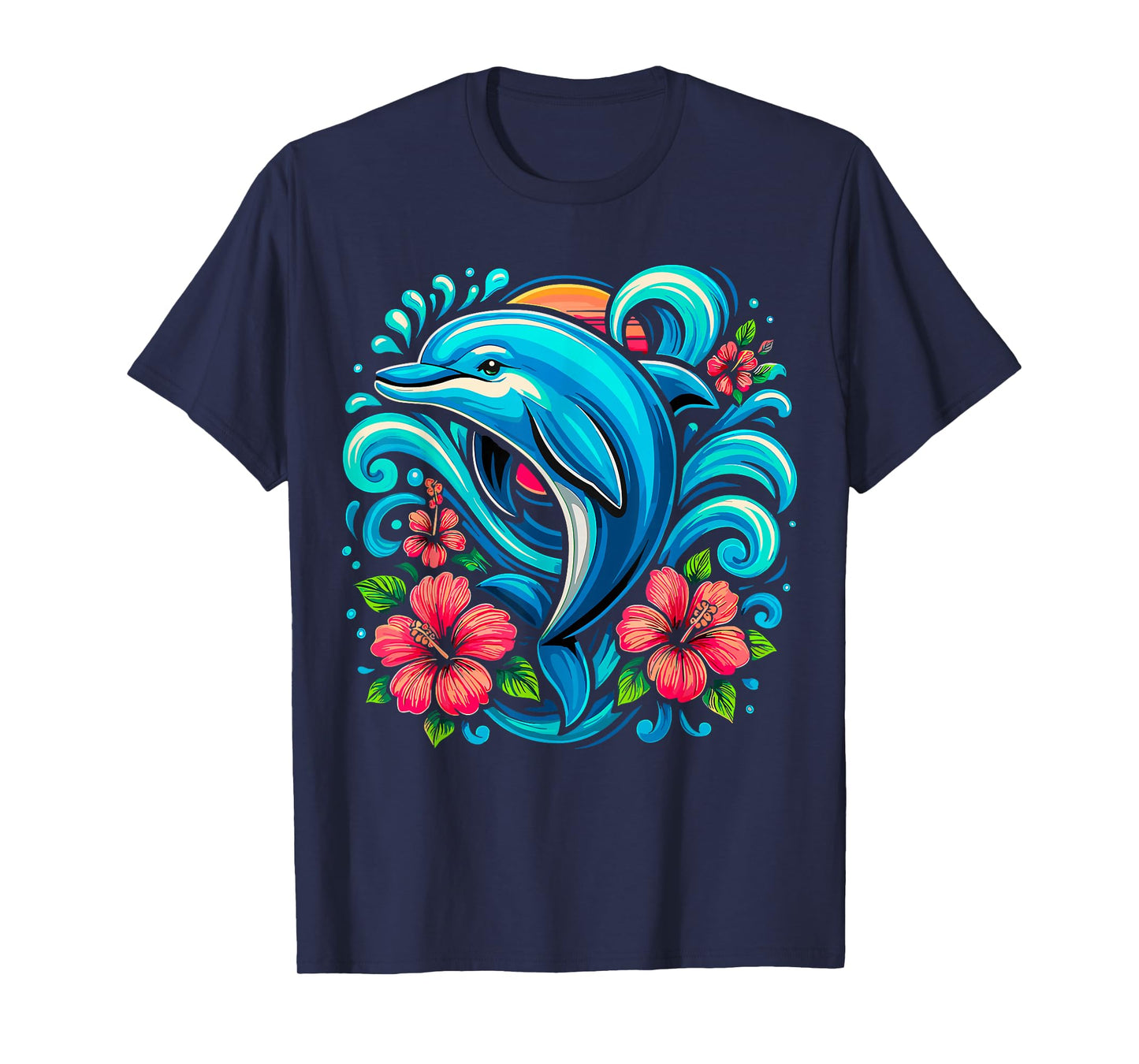 Cute Dolphin Floral T-Shirt