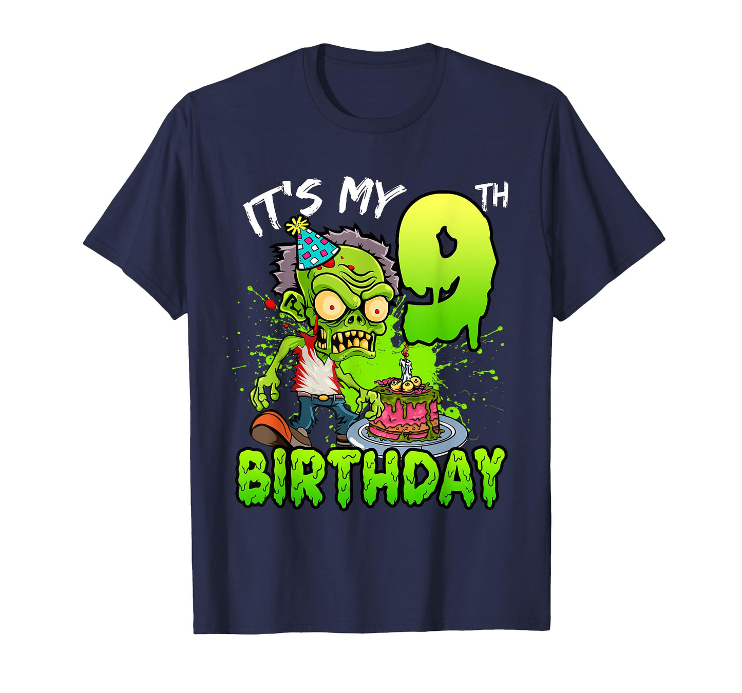 It's My 9th Birthday Zombie Lover 9 Year Old Boys Girls T-Shirt