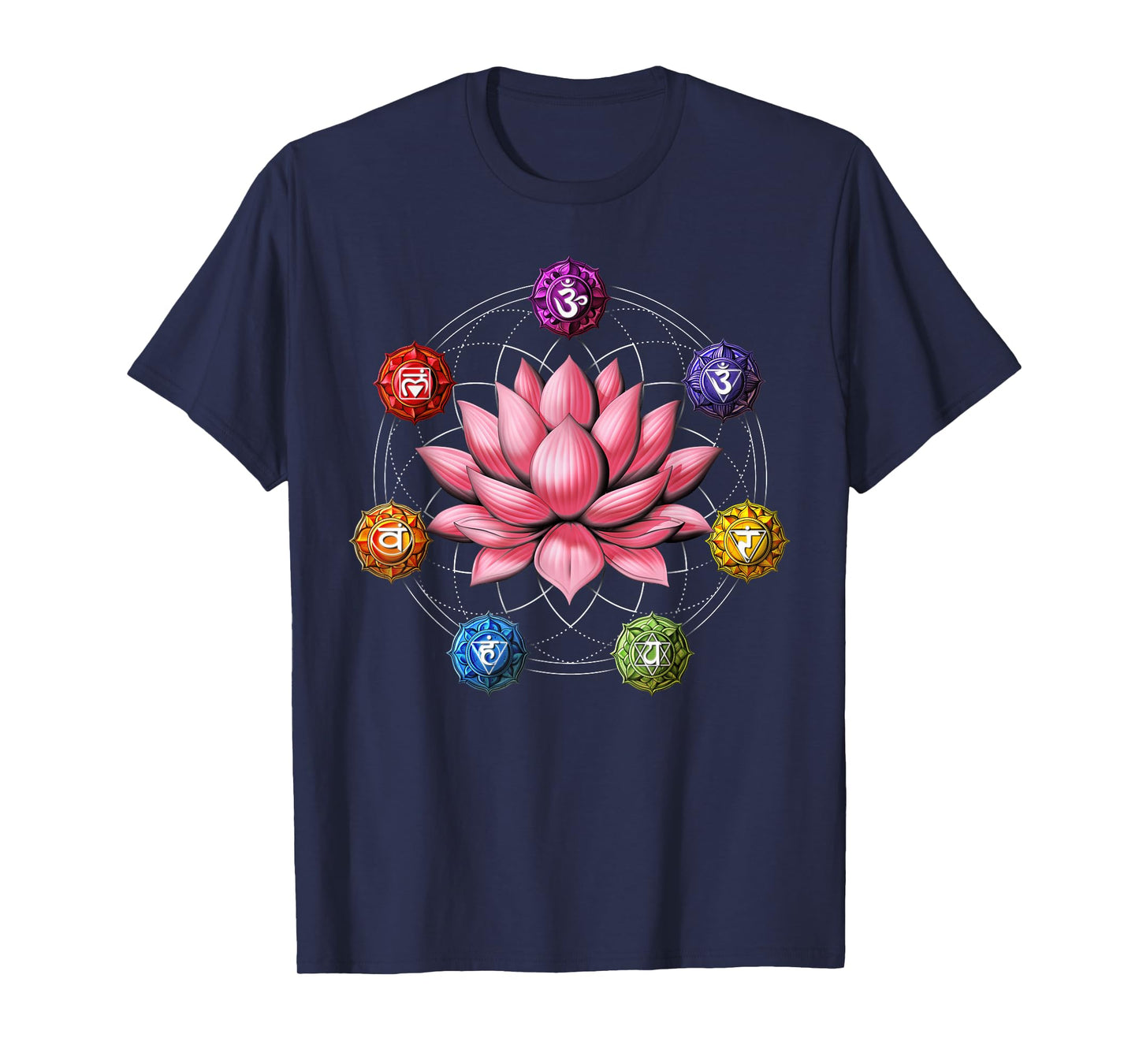 Lotus Flower Chakra Symbol Zen Yoga Sacred Geometry Buddhist T-Shirt