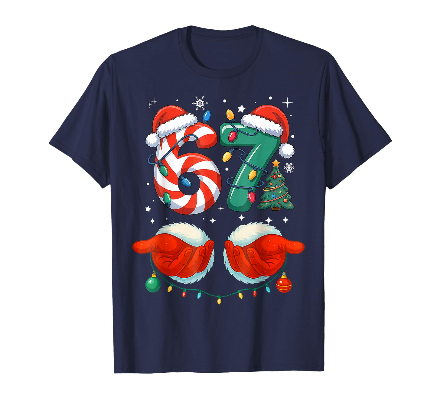 Six Seven 6 7 67 Christmas Funny T-Shirt