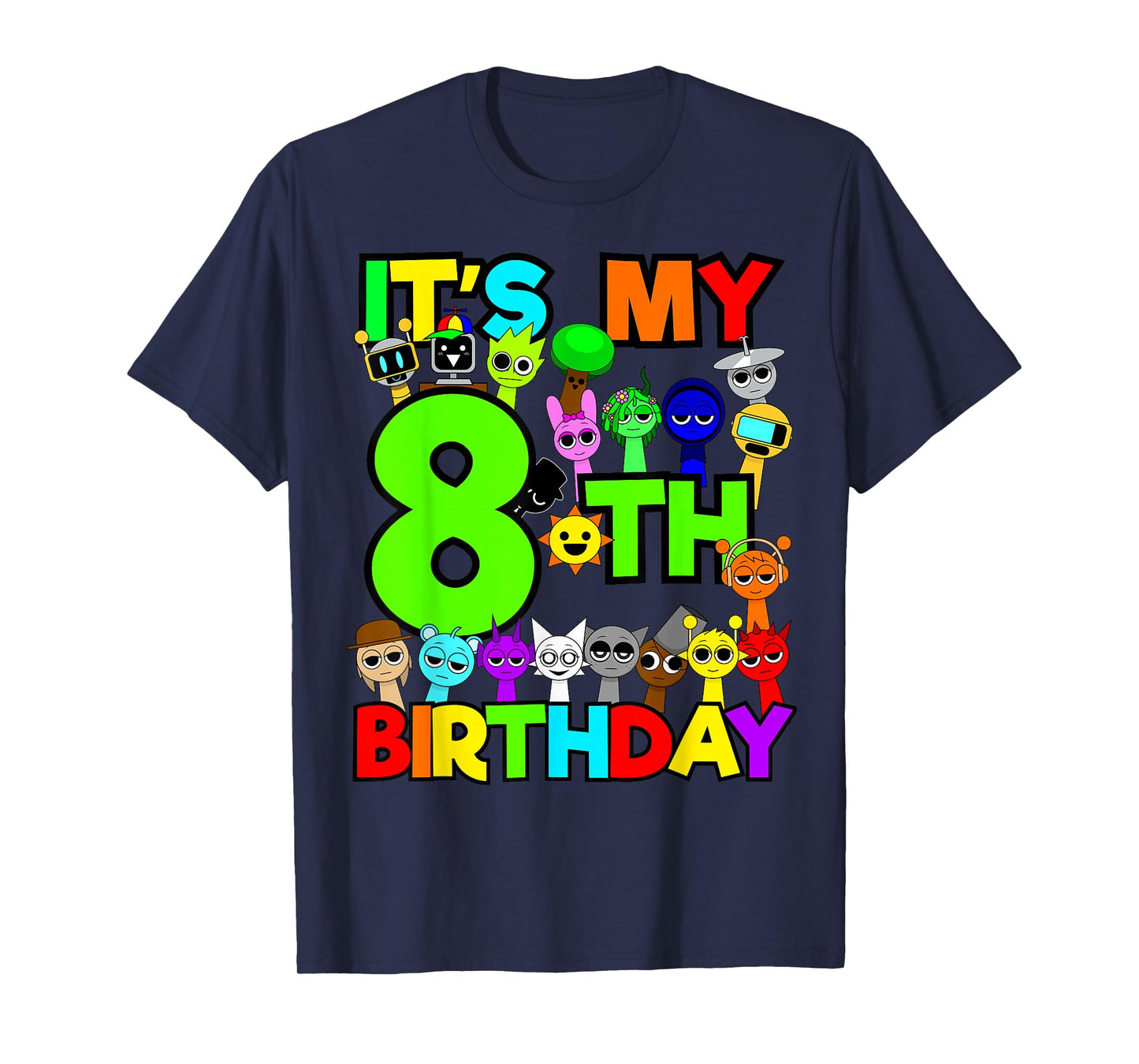 Birthday Sprunki party decorations 8 year old Girls Boys T-Shirt