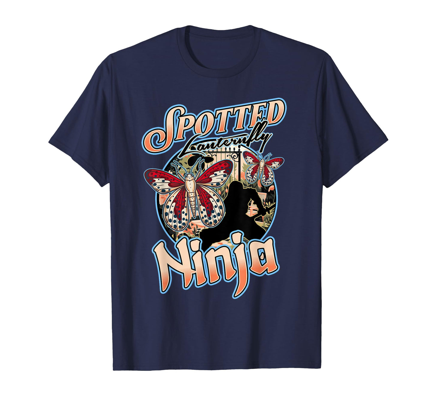 Spotted Lanternfly Trap Ninja Warrior Assassin Lantern Fly T-Shirt