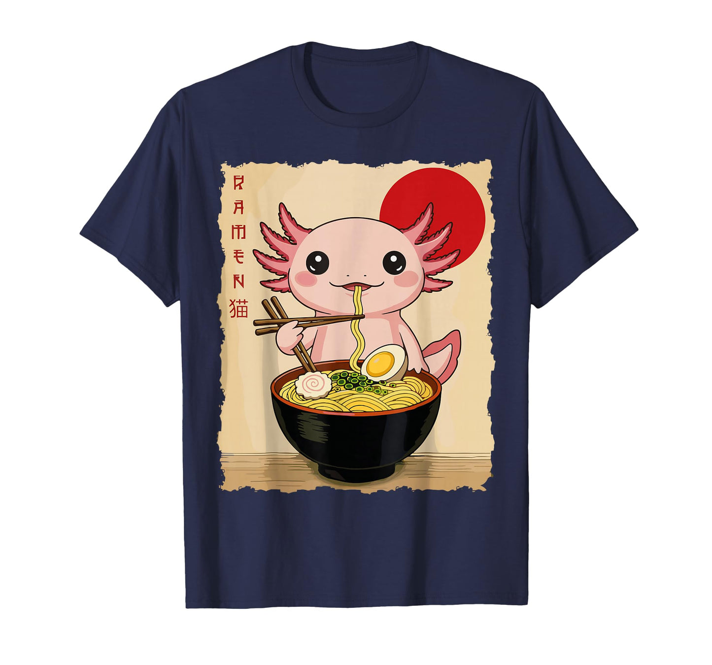 Funny Axolotl Ramen Kawaii Anime Japanese Graphic Women Men T-Shirt