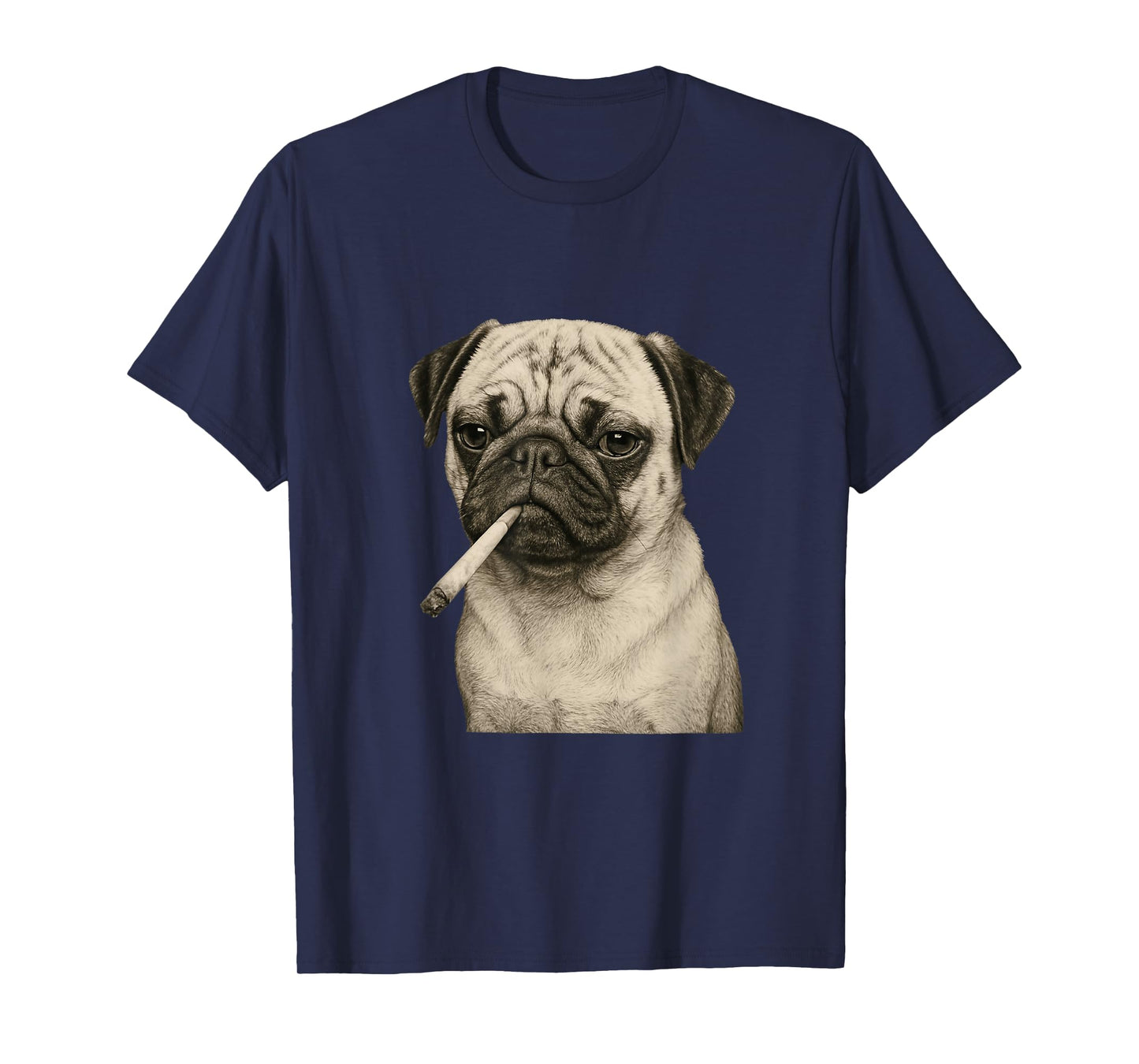 Funny Smoking Pug Dog Cigarette Gen Z Meme Graphic T-Shirt