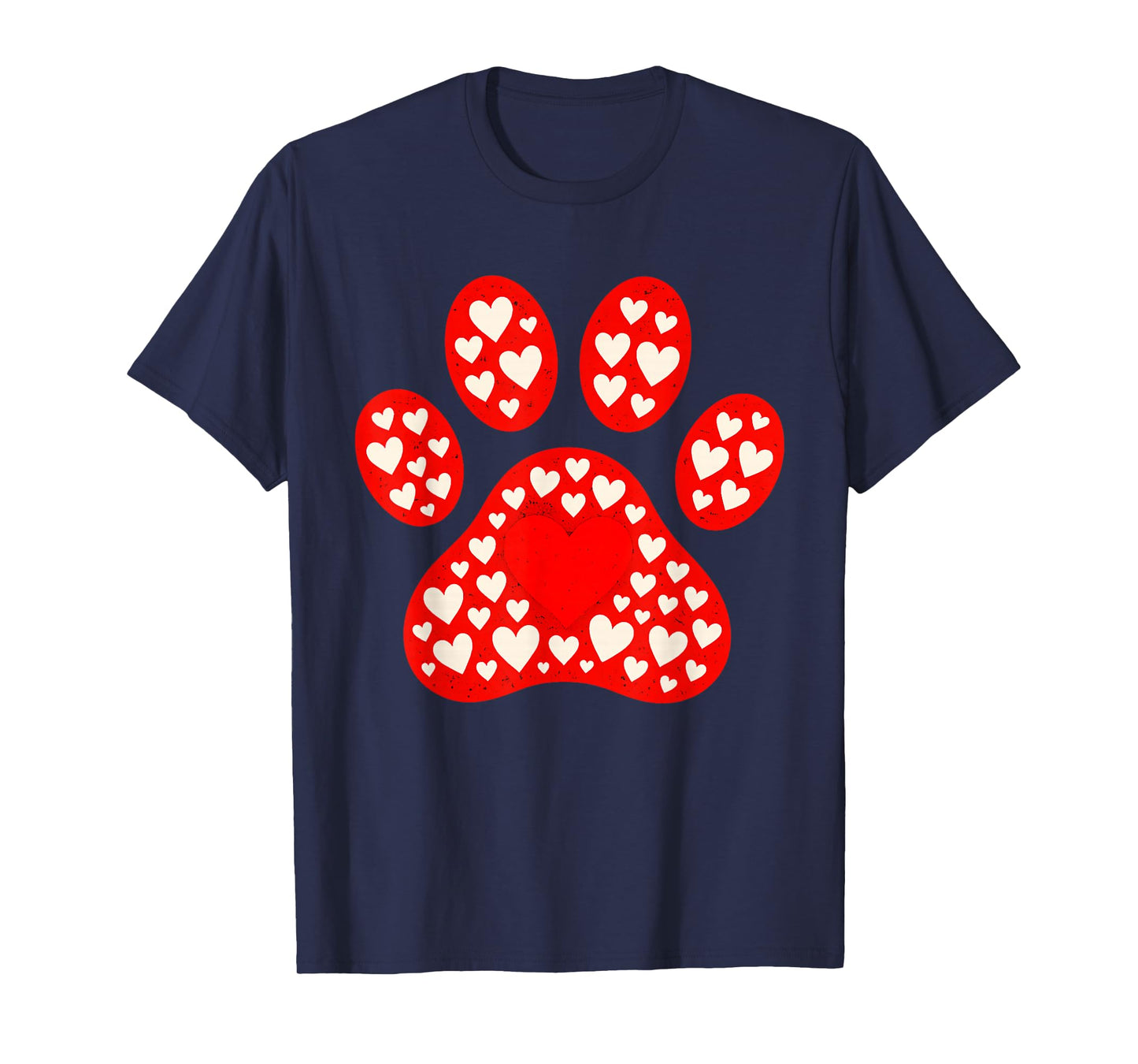 Paw Print Heart Pattern Valentines Day Cute Dog Puppy Love T-Shirt