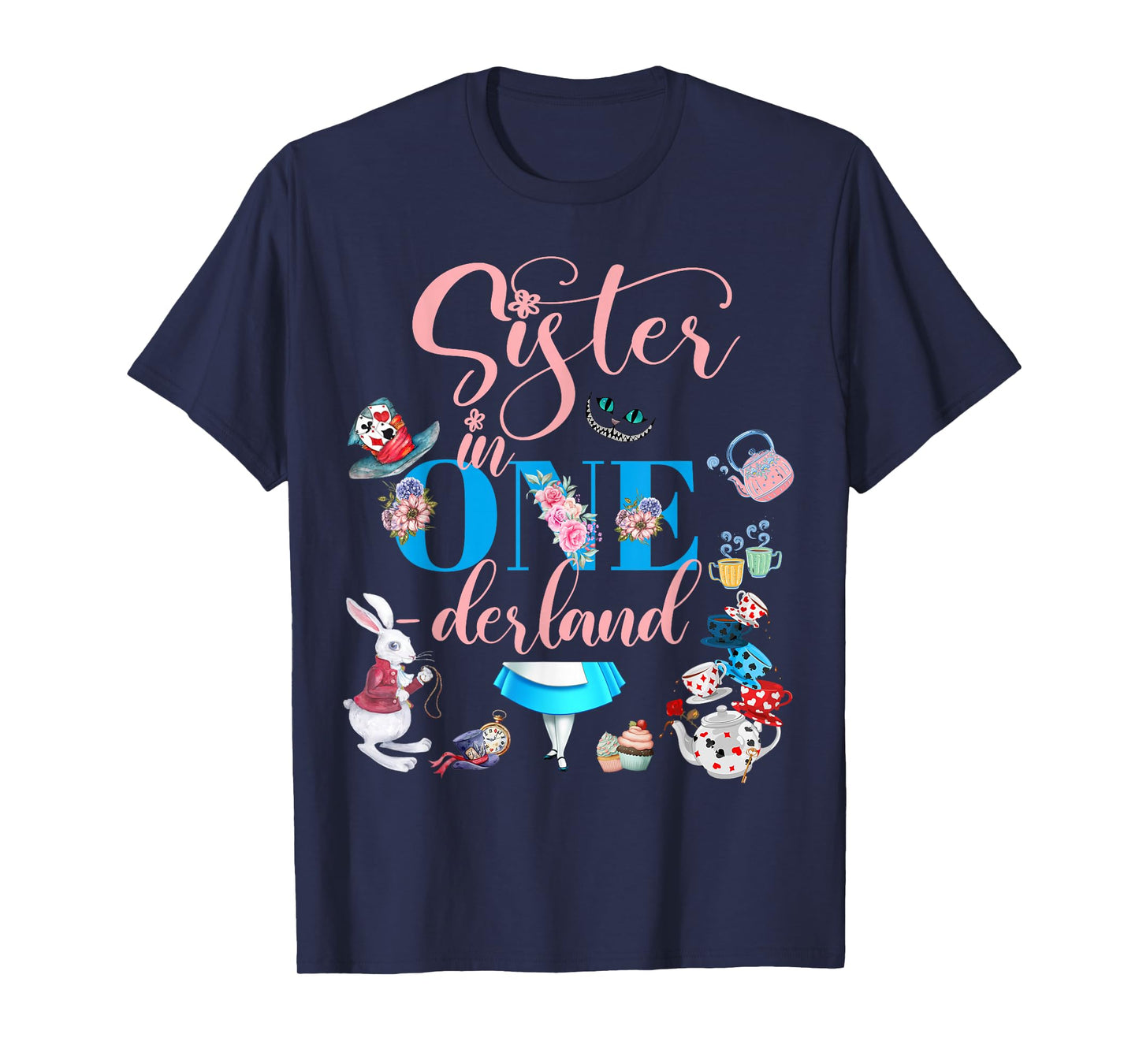 Alice in ONEderland Family Sister Of The Birthday Girl T-Shirt
