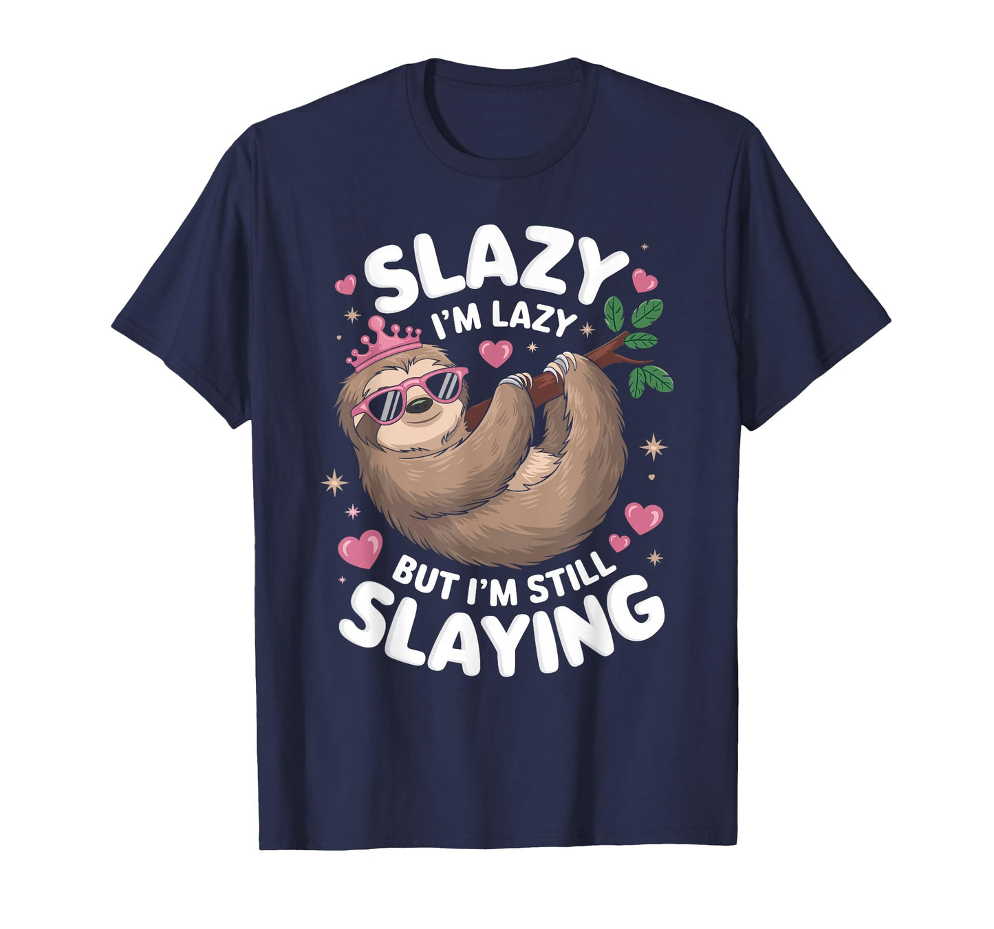 Cute Tween Girl Funny Animal Sloth Slay Meme Trendy Slazy T-Shirt