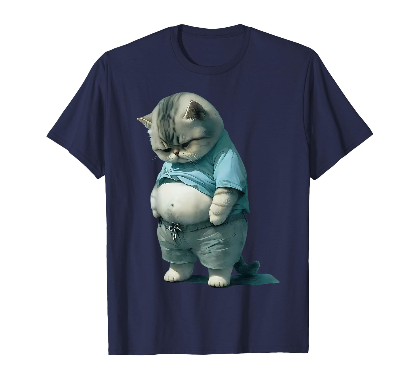 Funny Fat Cat Art Design Fat Kitten Cat Lover T-Shirt