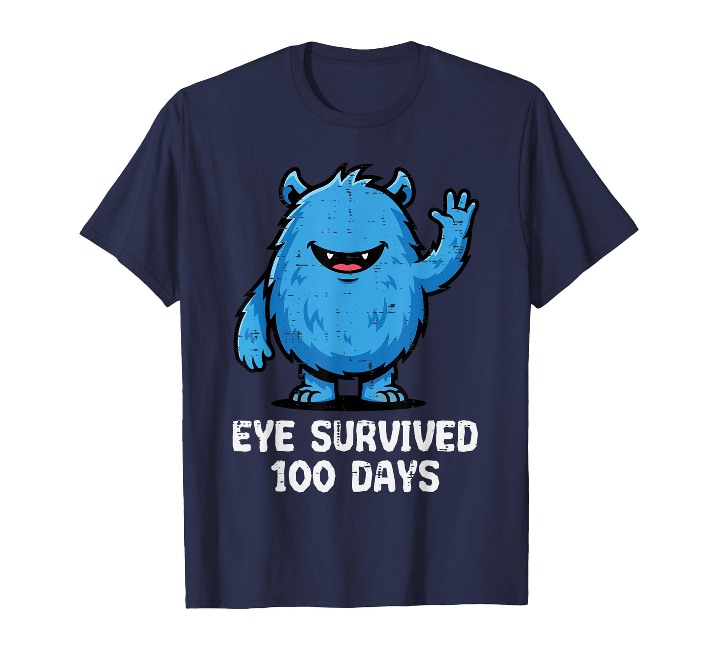 Eye Survived 100 Days of School Monster Cute 100th Day Kids T-Shirt