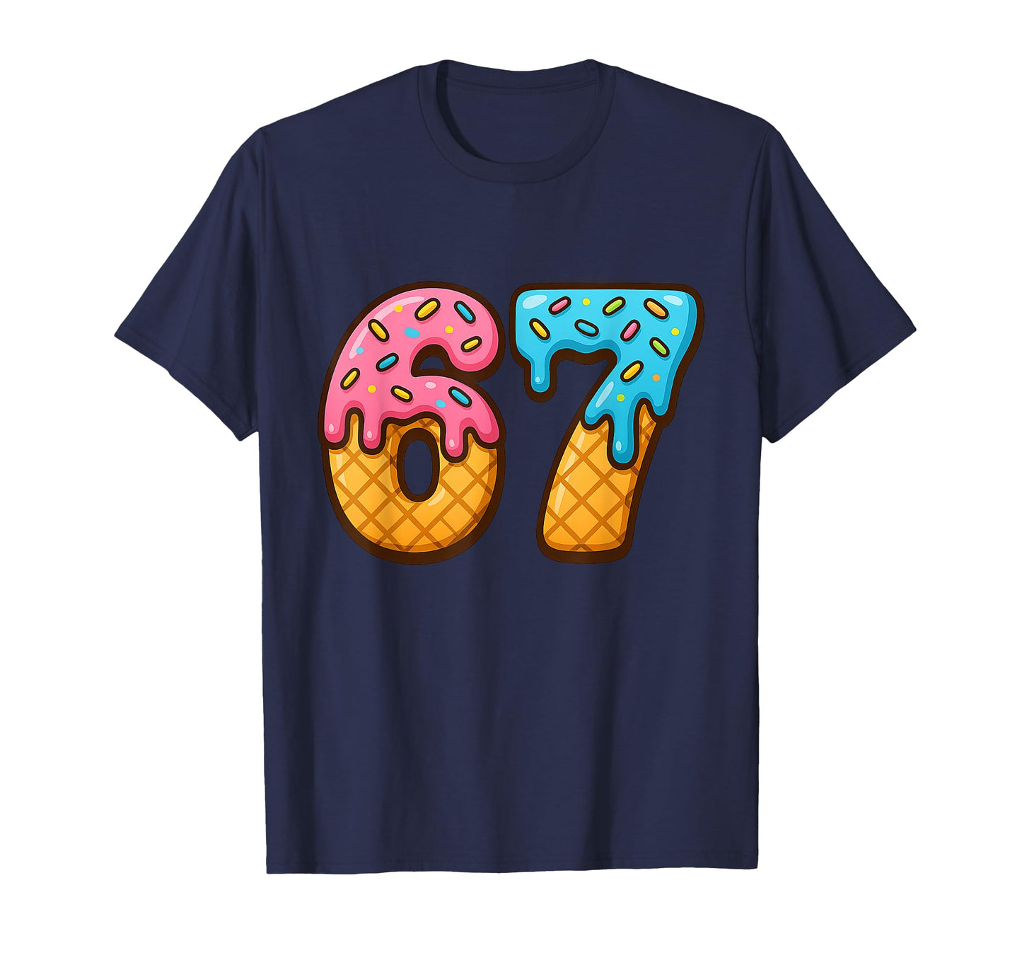 67 Ice Cream Drip Meme Funny Six Seven Gen Alpha Slang T-Shirt