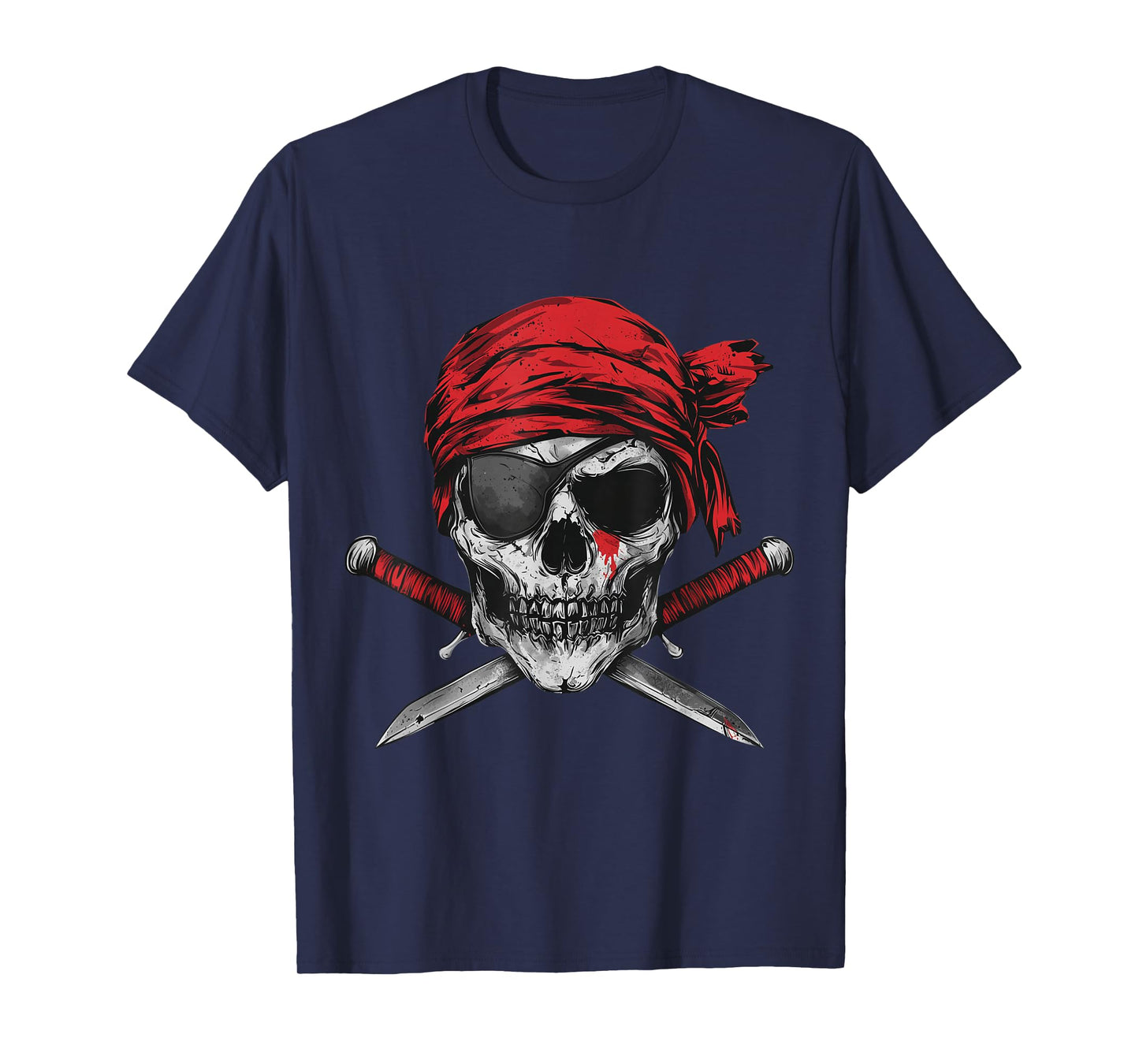Pirate Flag Skull And Crossbones Skeleton Graphic Halloween T-Shirt