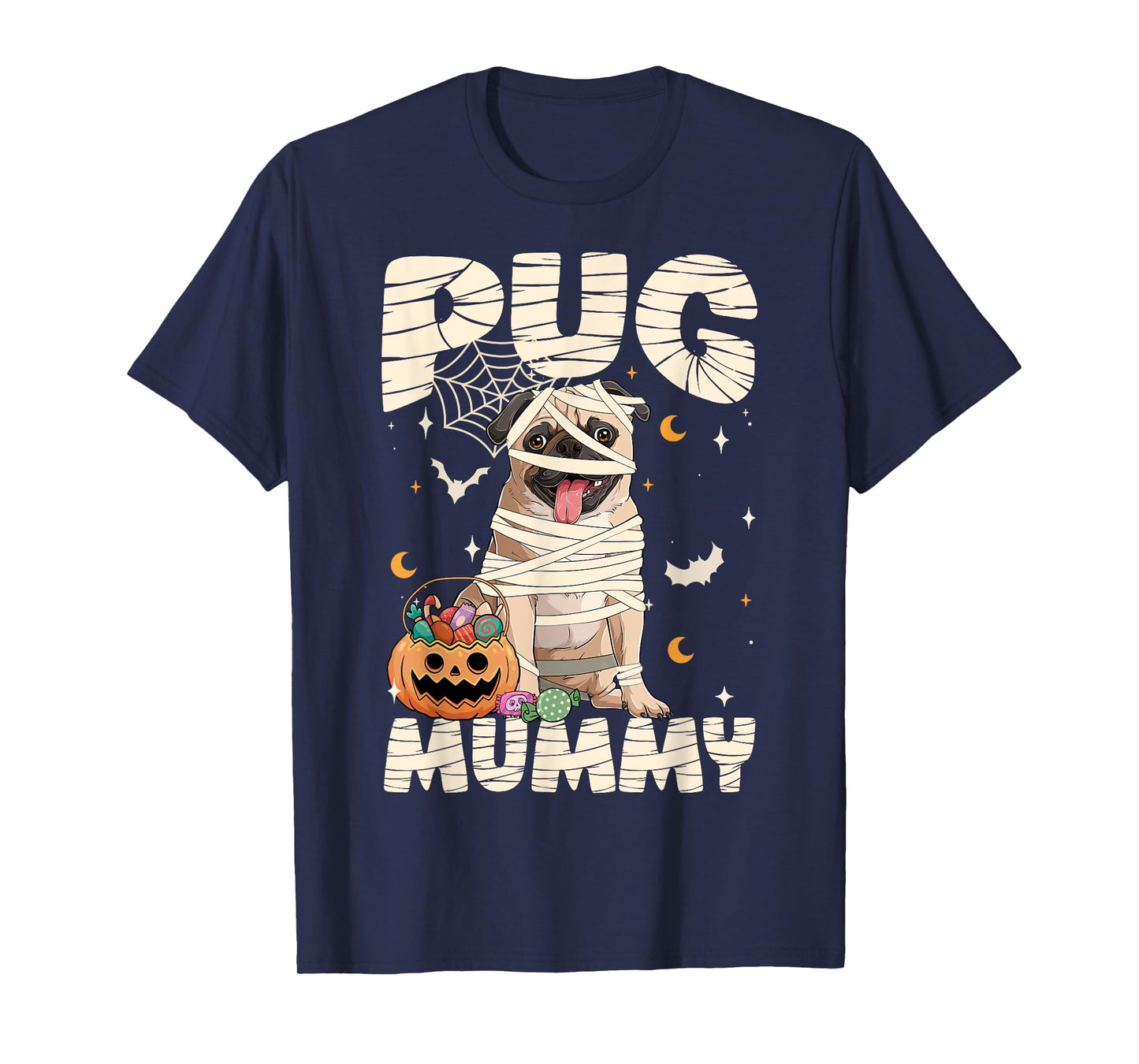 Halloween Costume Pug Lover Mummy Dog Owner For Men Women T-Shirt