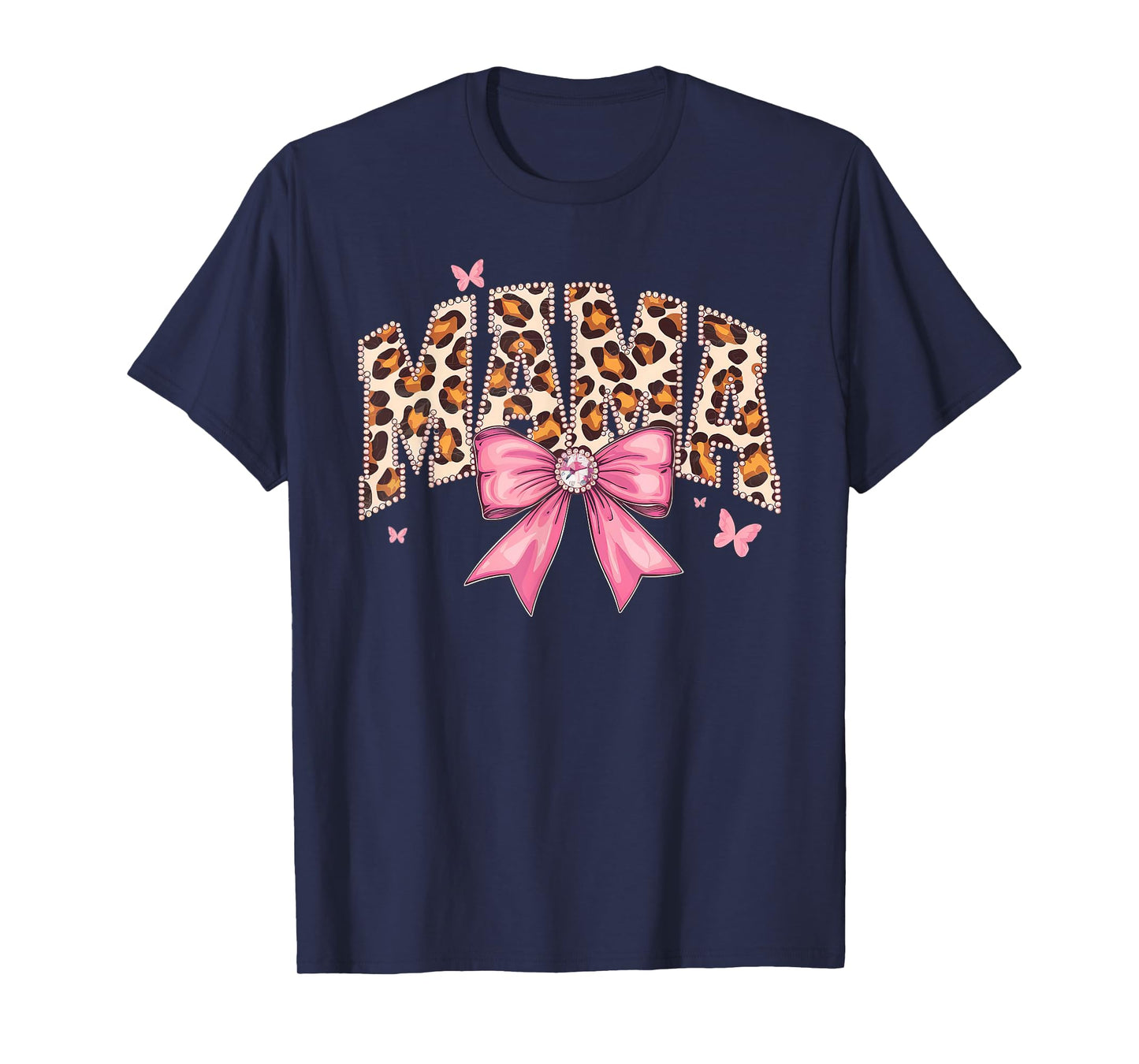 Cute Mama Bow Leopard Floral Family Cool Matching Tees T-Shirt