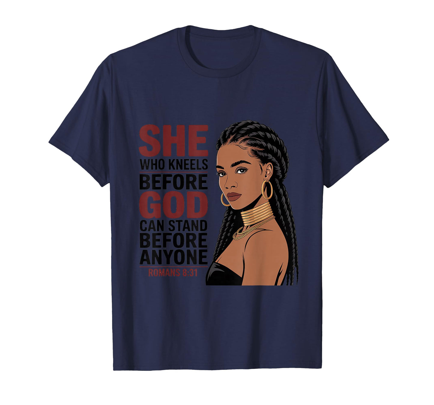 Christian African American Woman Melanin Poppin T-Shirt
