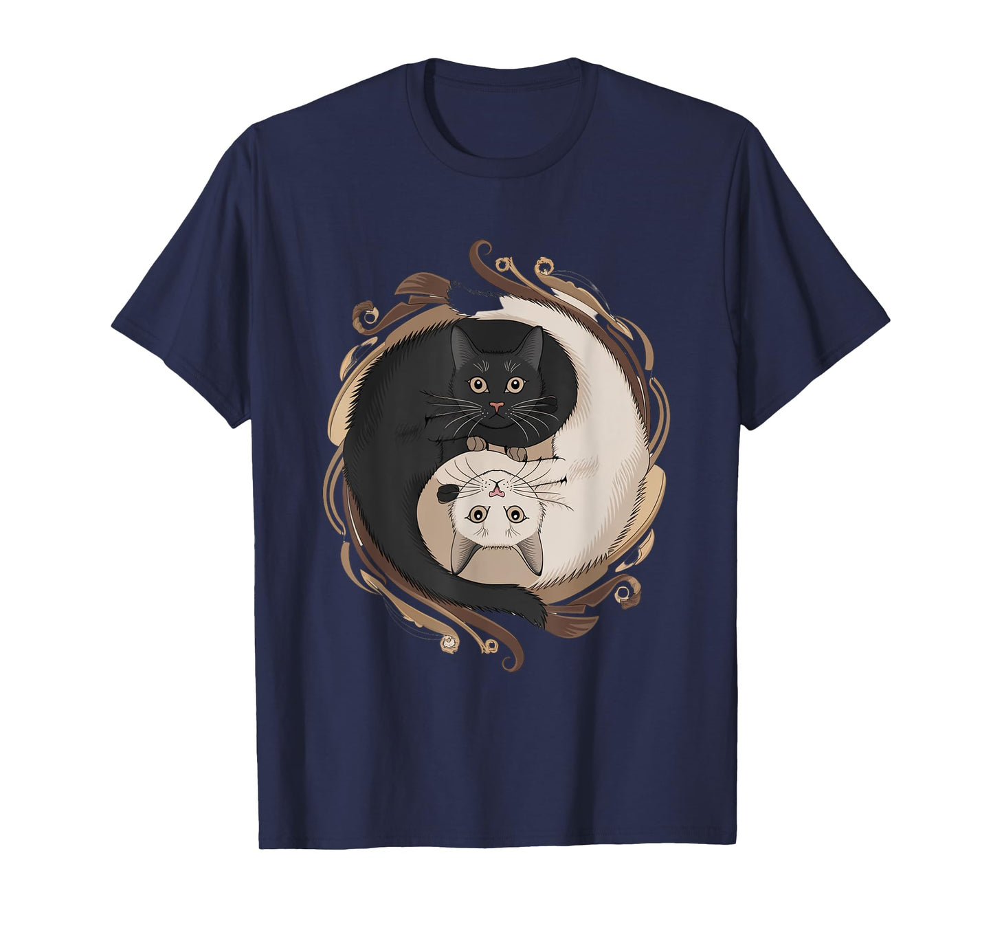 Yin Yang Cats with Decorative Elements T-Shirt
