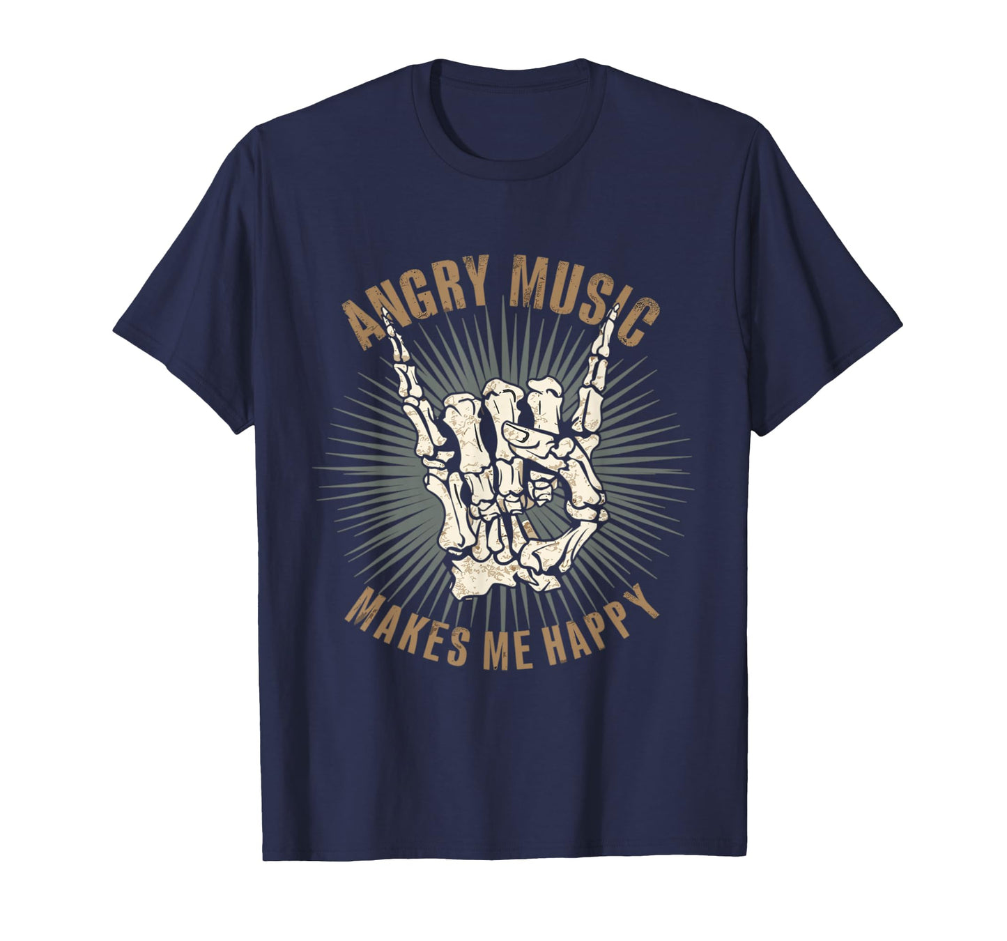 Funny Rockn Roll Saying Angry Music Makes Me Happy Metalhead T-Shirt