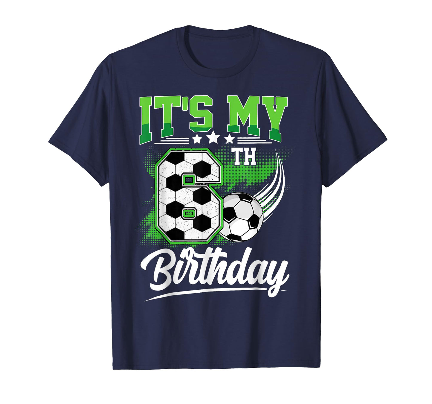 It's My 6th Birthday Boy Soccer Ball 6 Year Old Birthday T-Shirt