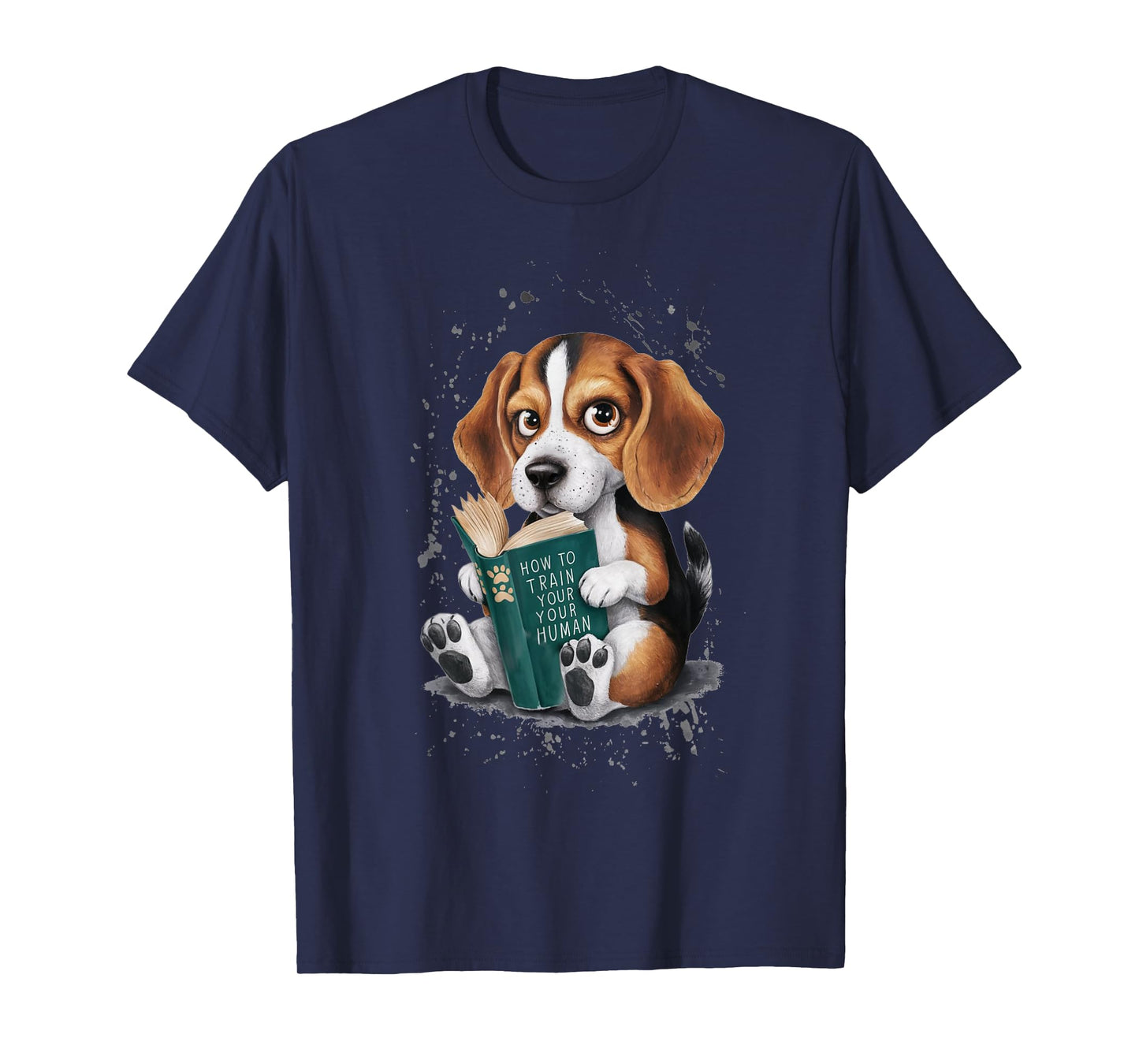 Funny Beagle Puppy Reading "How to Train Your Human" Design T-Shirt