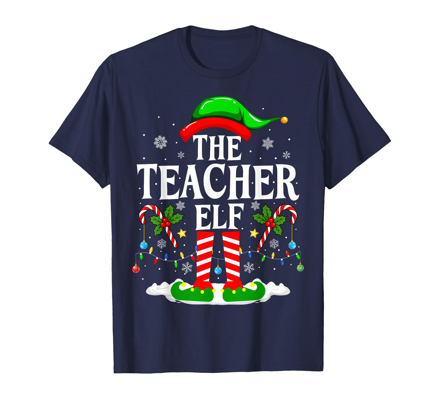 The Teacher Elf Funny Xmas Teachers Christmas Teacher Elf T-Shirt