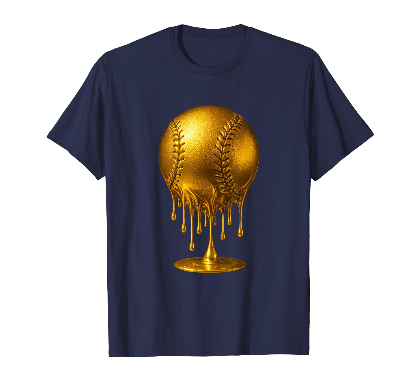 Dripping Gold Drip Baseball Game Day Player Coach Baller T-Shirt