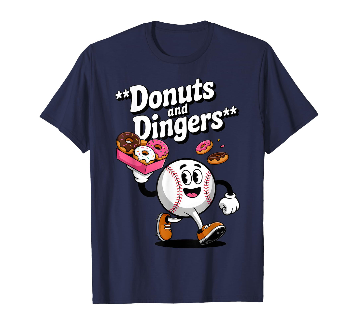 Donuts And Dingers Baseball Fan Humor Donut T-Shirt