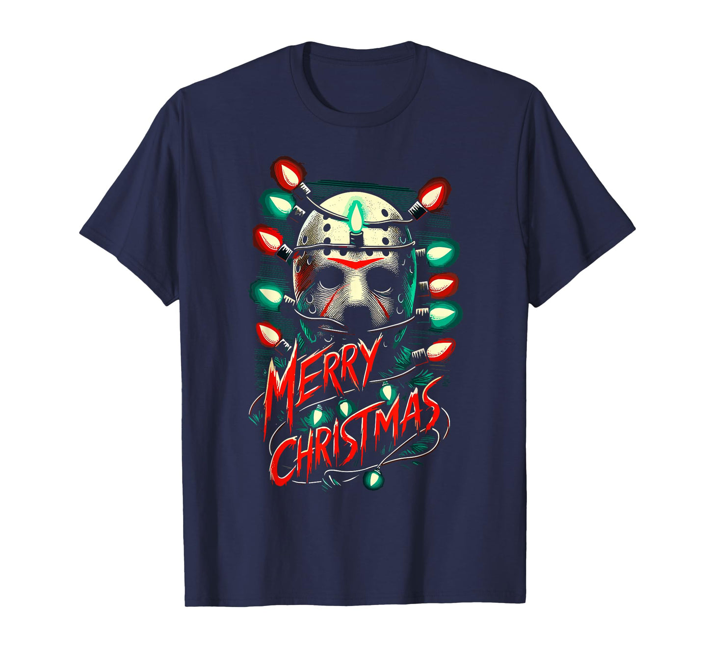 Merry Christmas Festive Slasher Candy Cane Menace T-Shirt