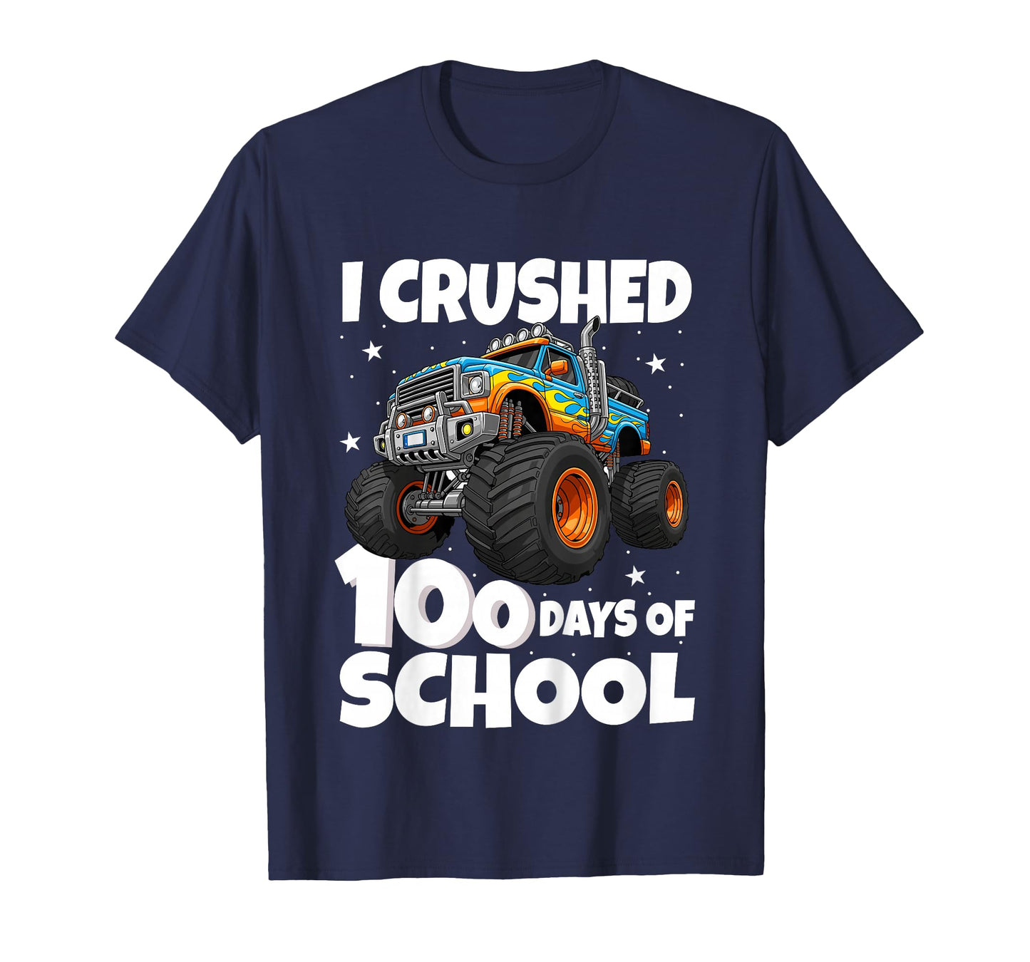 Kids I Crushed 100 Days of School Monster Truck 100 Days Smarter T-Shirt