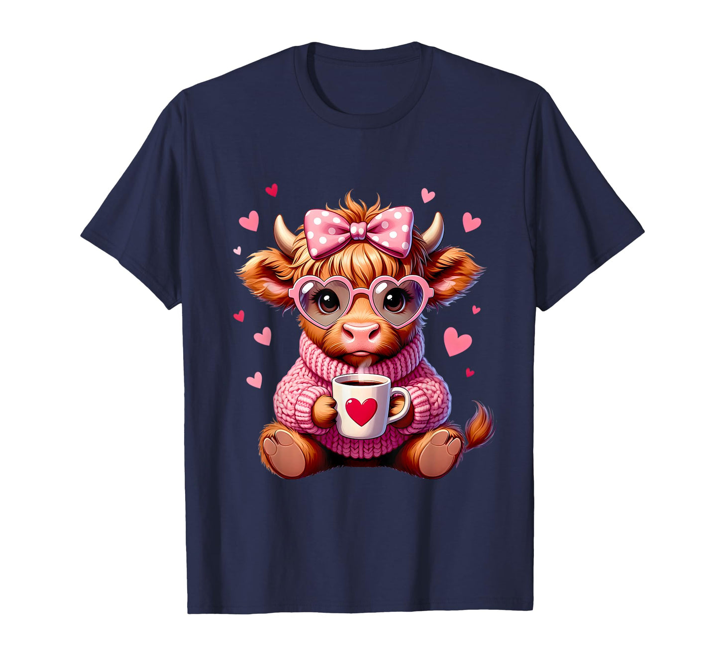Highland Cow Cute Adorable Highland Cow Girl Graphic T-Shirt