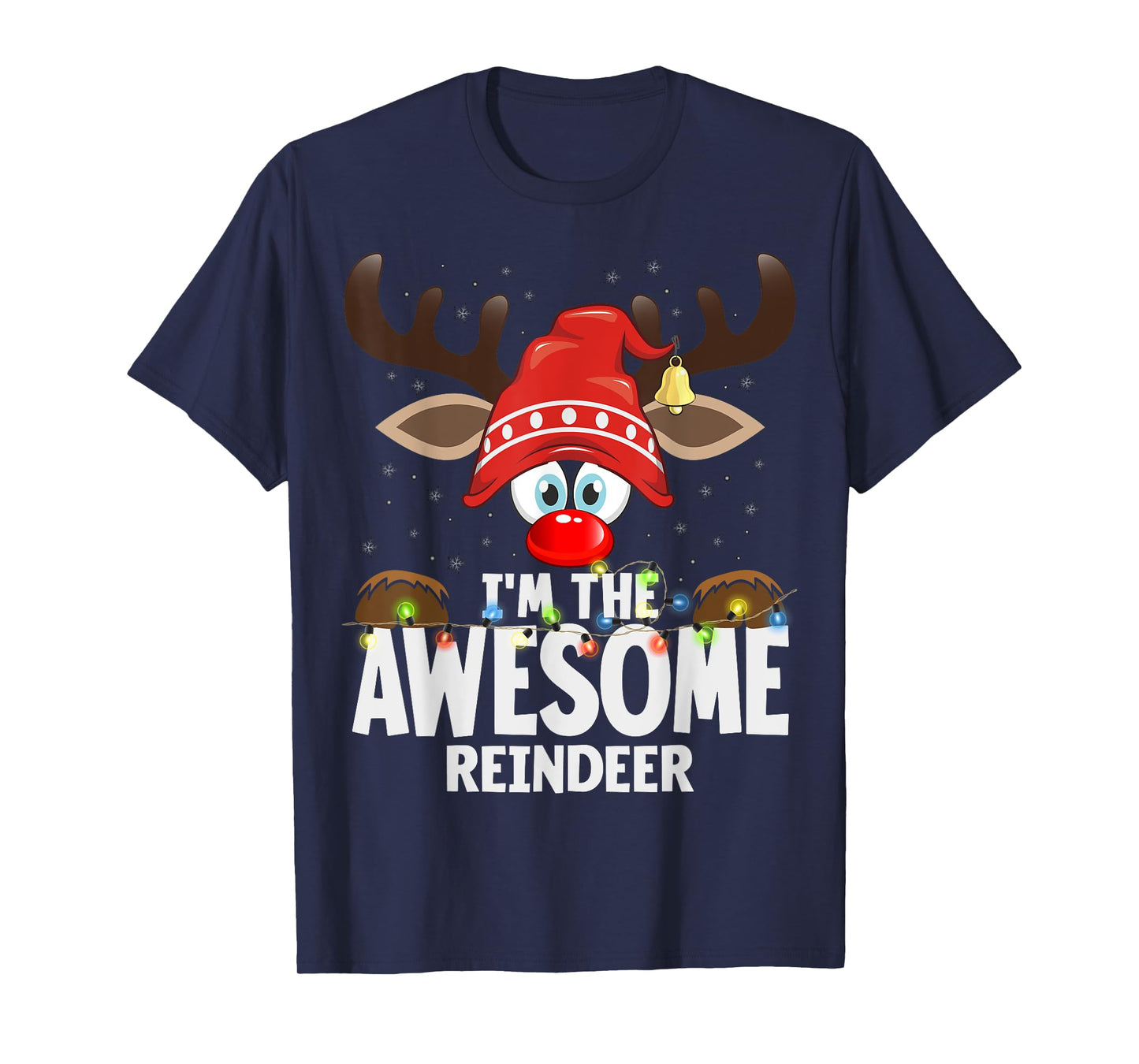 99 Gifts Matching Christmas Reindeer T-Shirt - Unisex-Adults, Black, Small, Short Sleeve