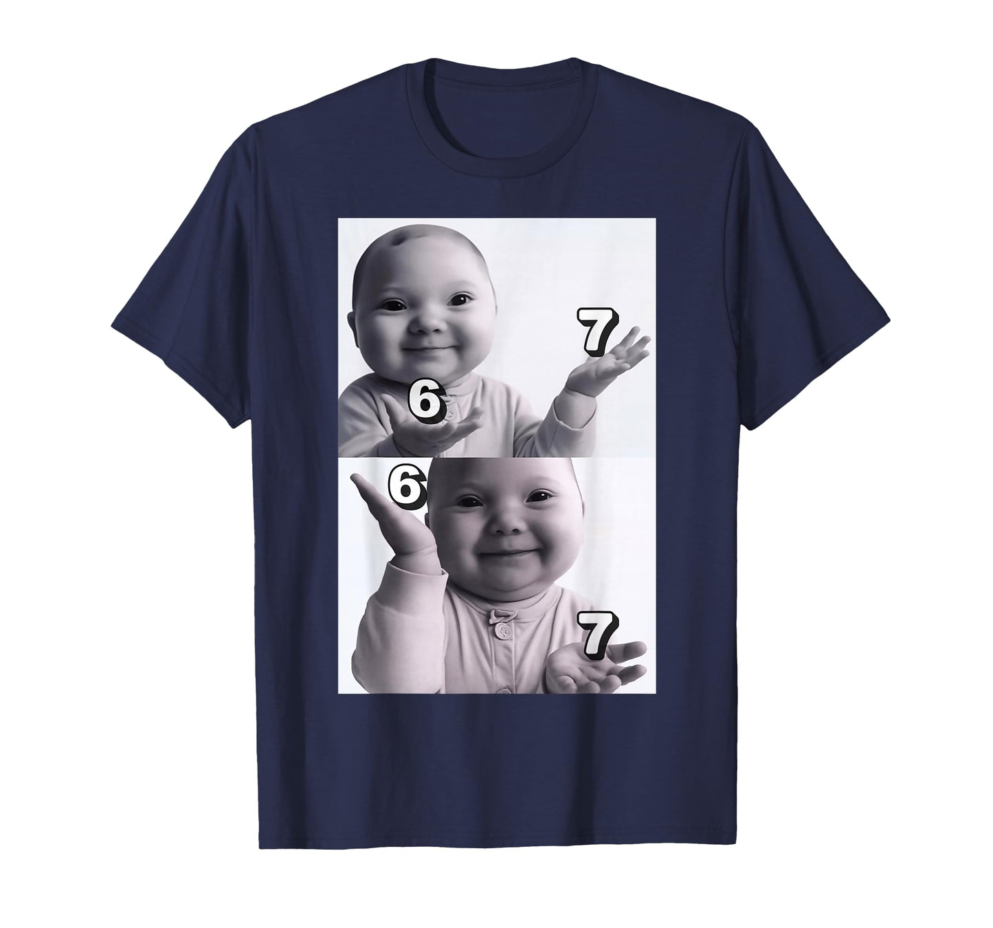 Funny gen z Brainrot ai Laughing Niche Baby Six Seven Meme T-Shirt