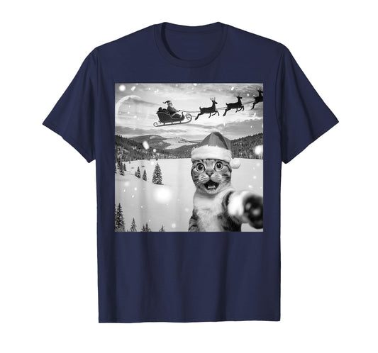 Cat Selfie with Santa T-Shirt