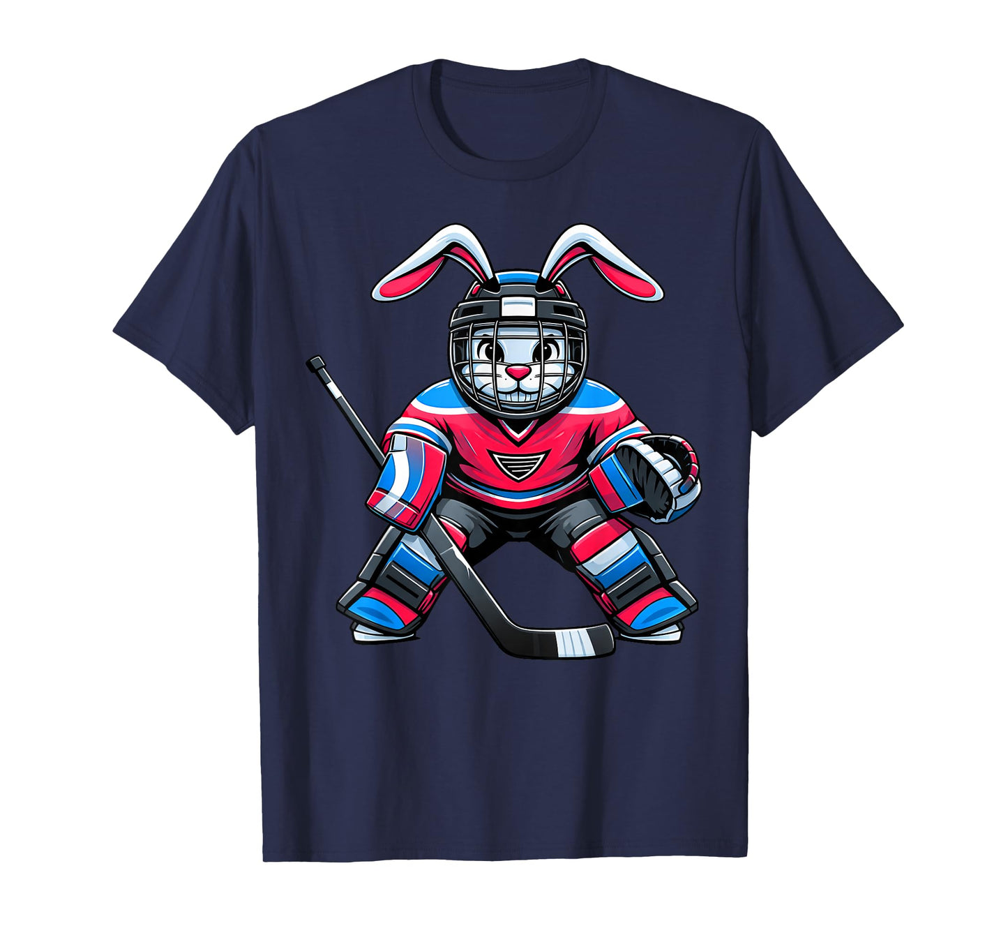 Funny Rabbit Hockey Bunny Easter Men Boy Kid Youth T-Shirt
