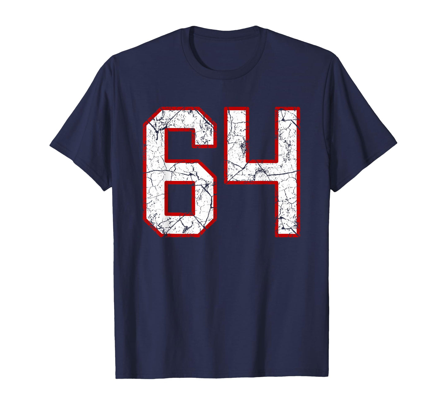 White and Red Sports Number 64 Jersey Uniform Player T-Shirt