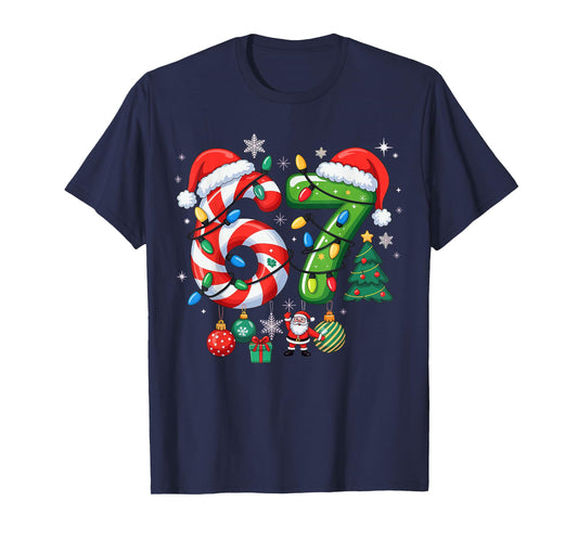 Meme 6 7 Christmas Matching Outfit Six Seven Trendy T-Shirt
