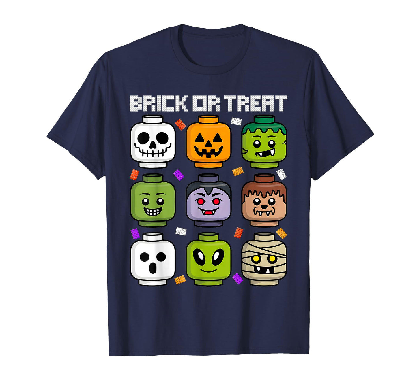Brick or Treat Halloween Master Builder Blocks Building Kids T-Shirt