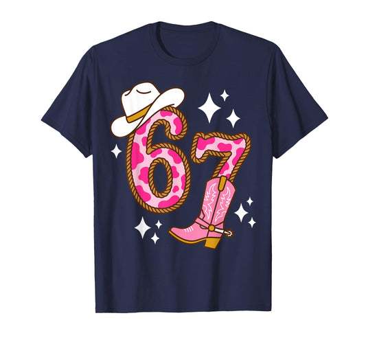 Western Cowgirl 67 Rope Pink Boot Hat Country T-Shirt