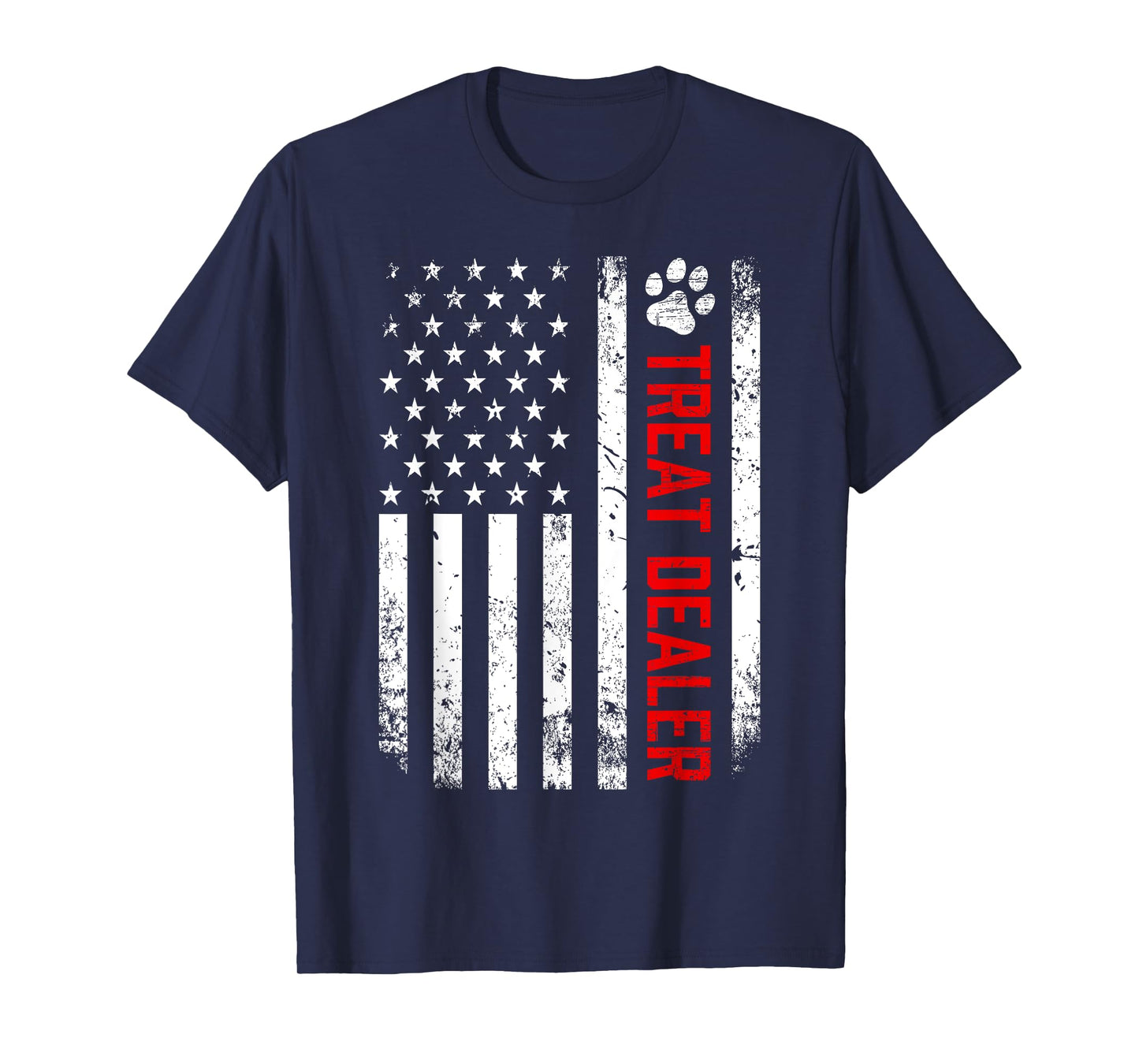 Dog Treat Dealer Funny Dog Owner Dog Dad American Flag T-Shirt
