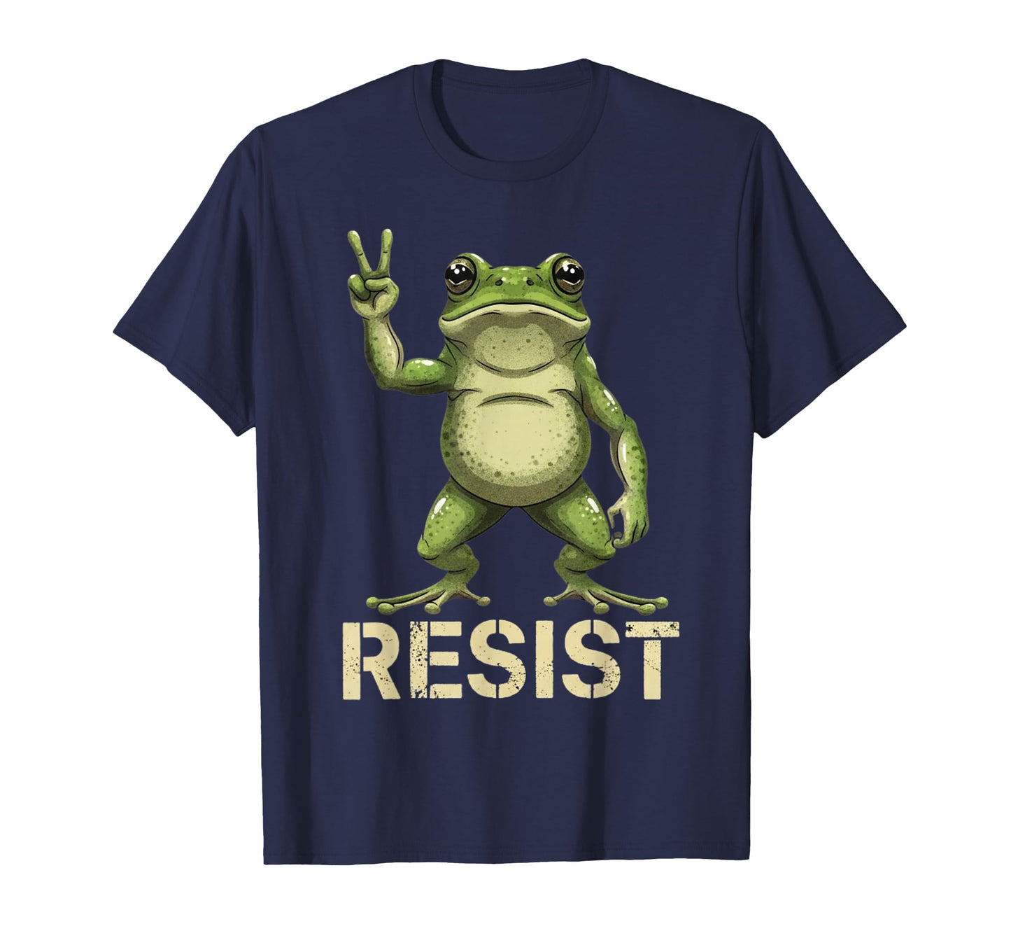 Realistic Frog Resist Protest Peace Sign Funny Activism T-Shirt
