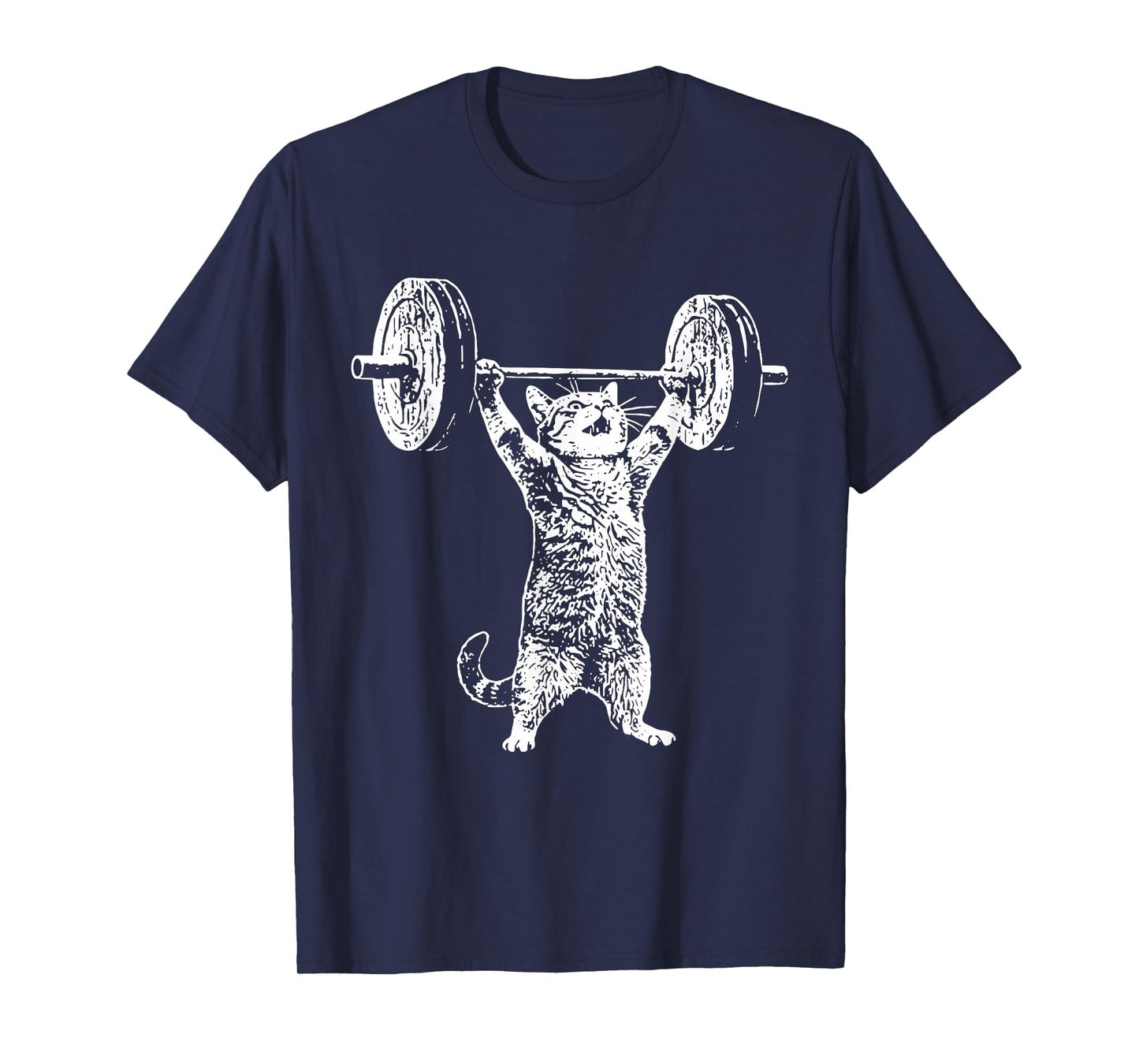 Vintage Retro Weight Lifting Gym Cat Deadlift Funny T-Shirt