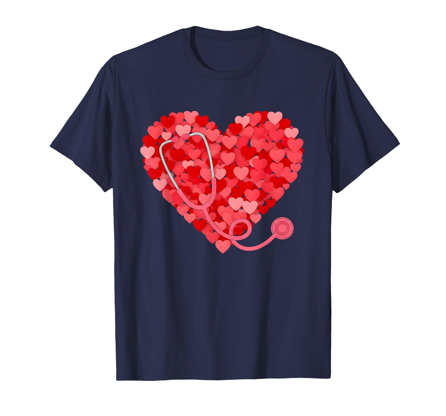 PCA Life Valentine Heart Stethoscope Nurse Healthcare T-Shirt