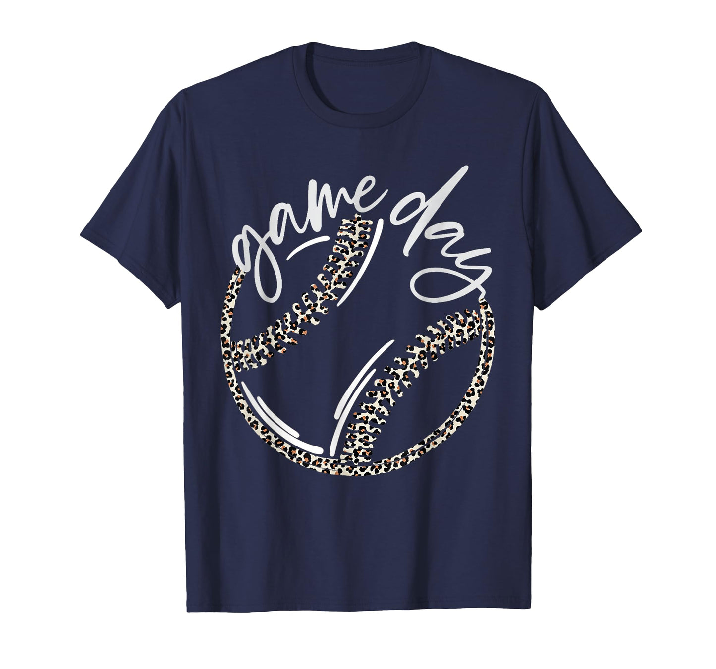 Game Day Leopard Print Baseball Softball Sports Outfit T-Shirt