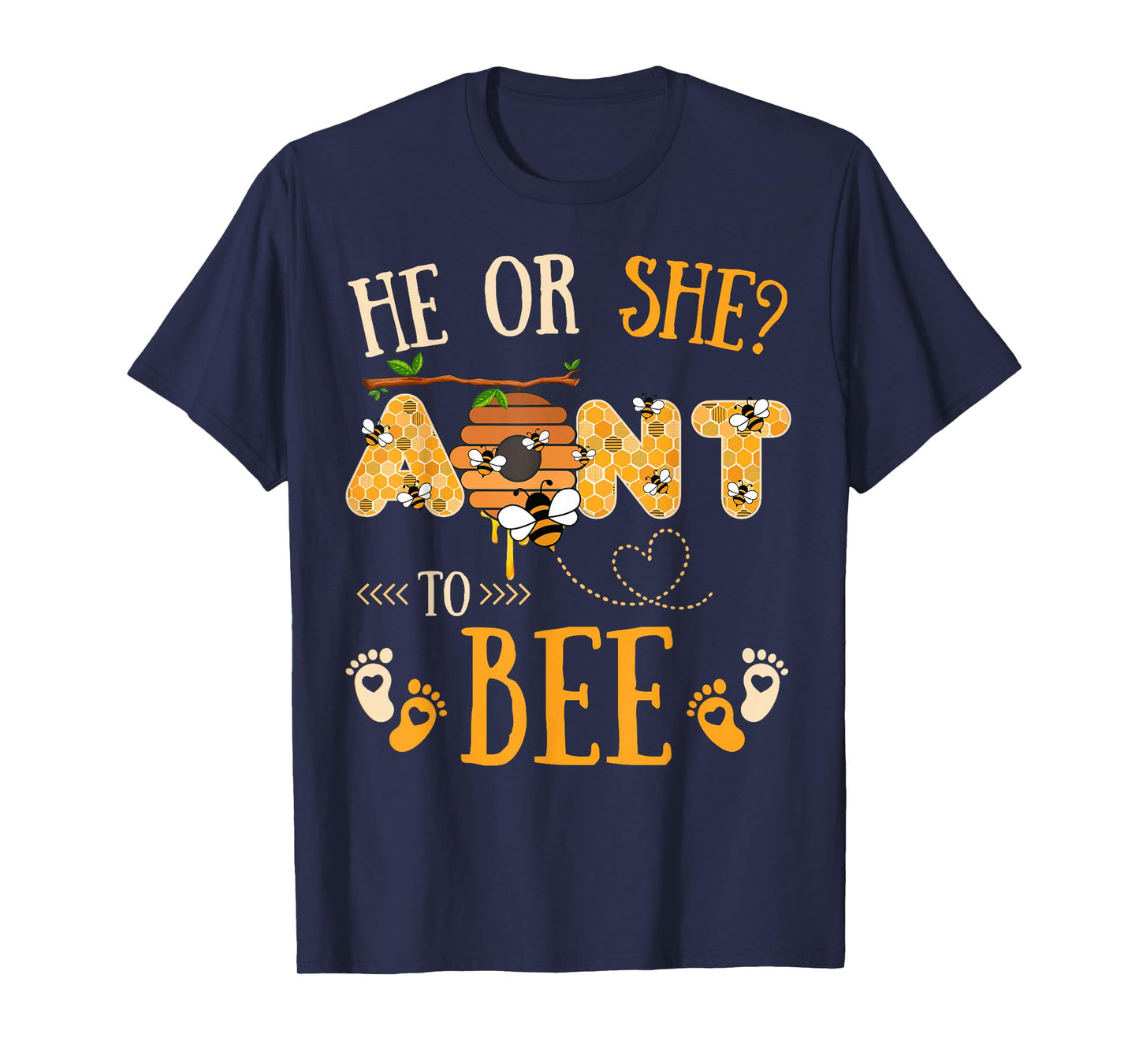 He or She Aunt to Bee Gender Reveal Pregnancy Announcement T-Shirt