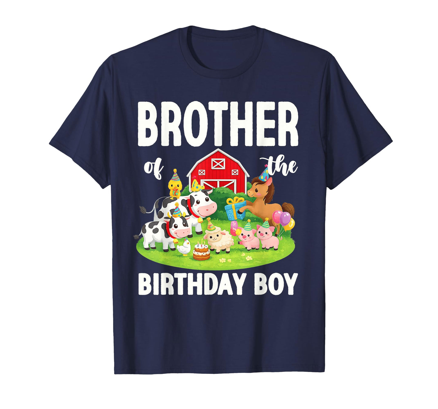 Brother of The Birthday Boy Farm Animal Bday Party T-Shirt