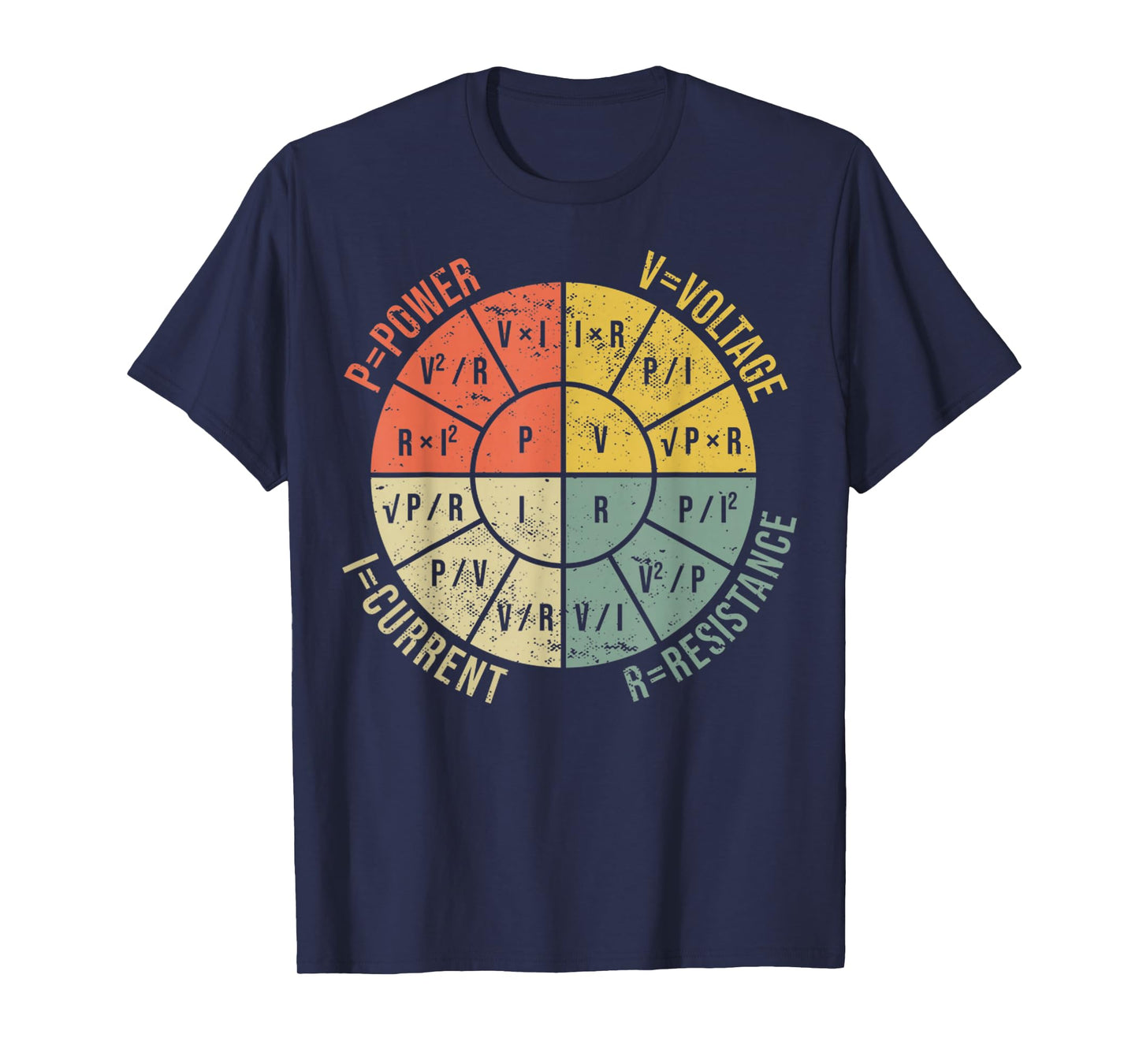 The Formula Wheel Of Electrical Engineering Retro Ohms Law T-Shirt